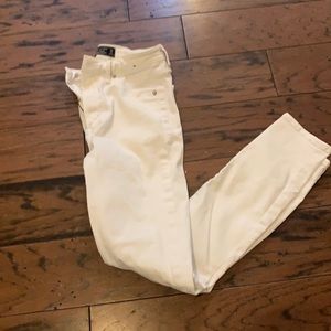 A&F High Rise Super Skinny White Denim Jeans - 26
